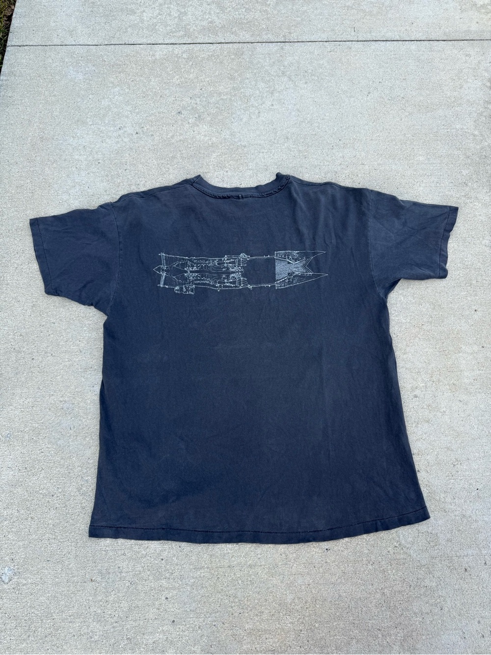 Vintage thrashed/faded F119 Aircraft Carrier Pocket Tee